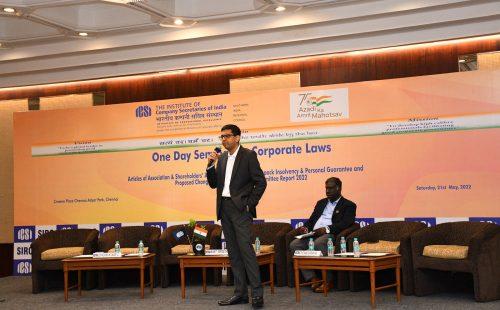 Speaker at the One Day Seminar on Corporate Laws in May 2022